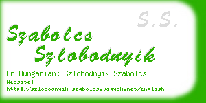 szabolcs szlobodnyik business card